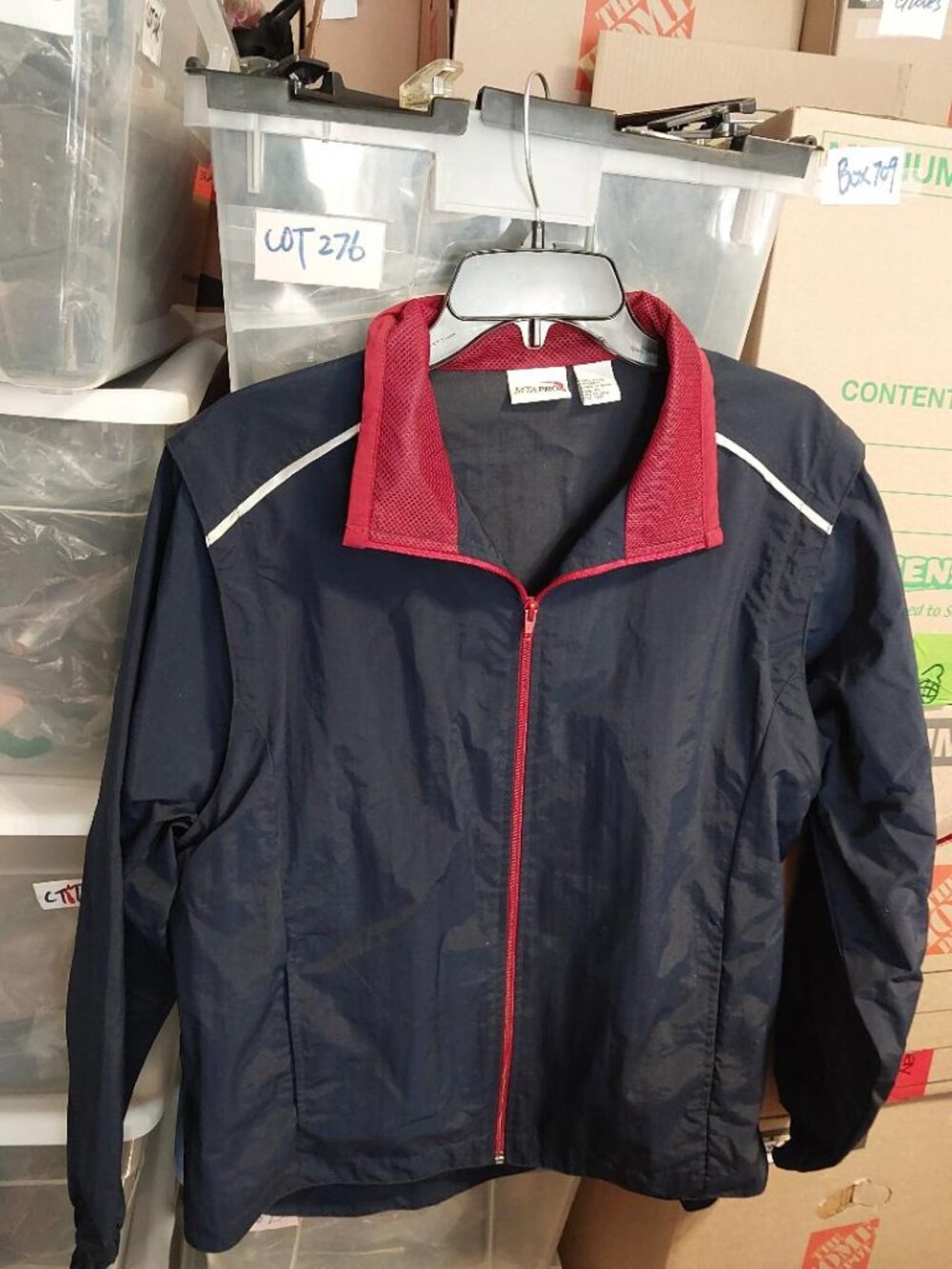 Vintage 90s MTA PRO Windbreaker Jacket Navy Blue Sz M